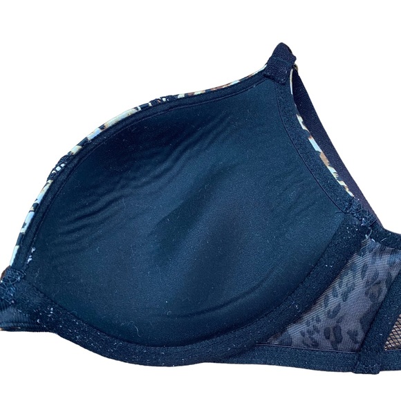 VICTORIA’S SECRET Very Sexy Leopard Print Lace & Mesh Trim Pigeonant Push Up Bra - Picture 9 of 12